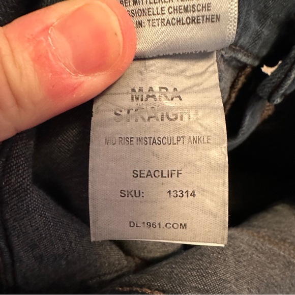 DL1961 Mara Straight Mid Rise Instasculpt Ankle Jeans Seacliff 33 - Picture 5 of 7